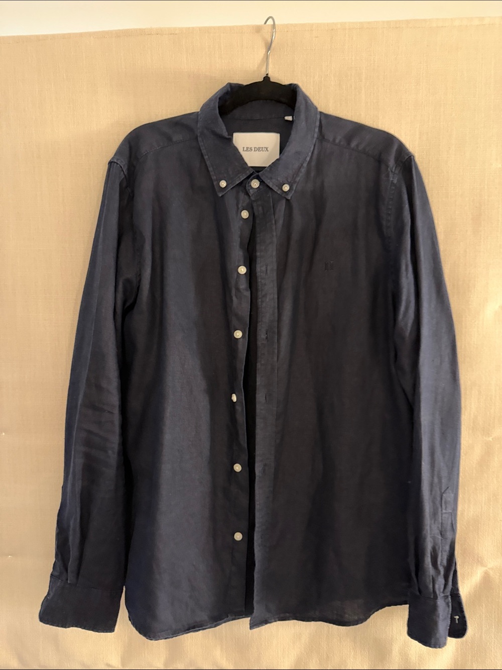 LES DEUX Men's ‘Kristen Linen’ Dark Navy Button-Down Shirt